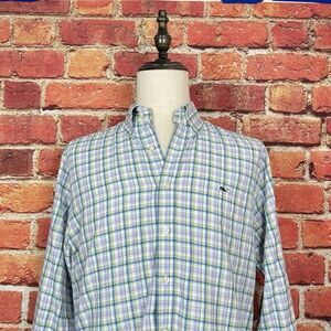 Vineyard Vines Slim Fit Whale Shirt Long‎ Sleeve Button Plaid Men's Size Medium